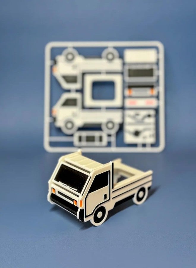 Beoals Toy Truck with Spare Tyre, White Pickup Model, Miniature Vehicle,Figure Toy - Image 5